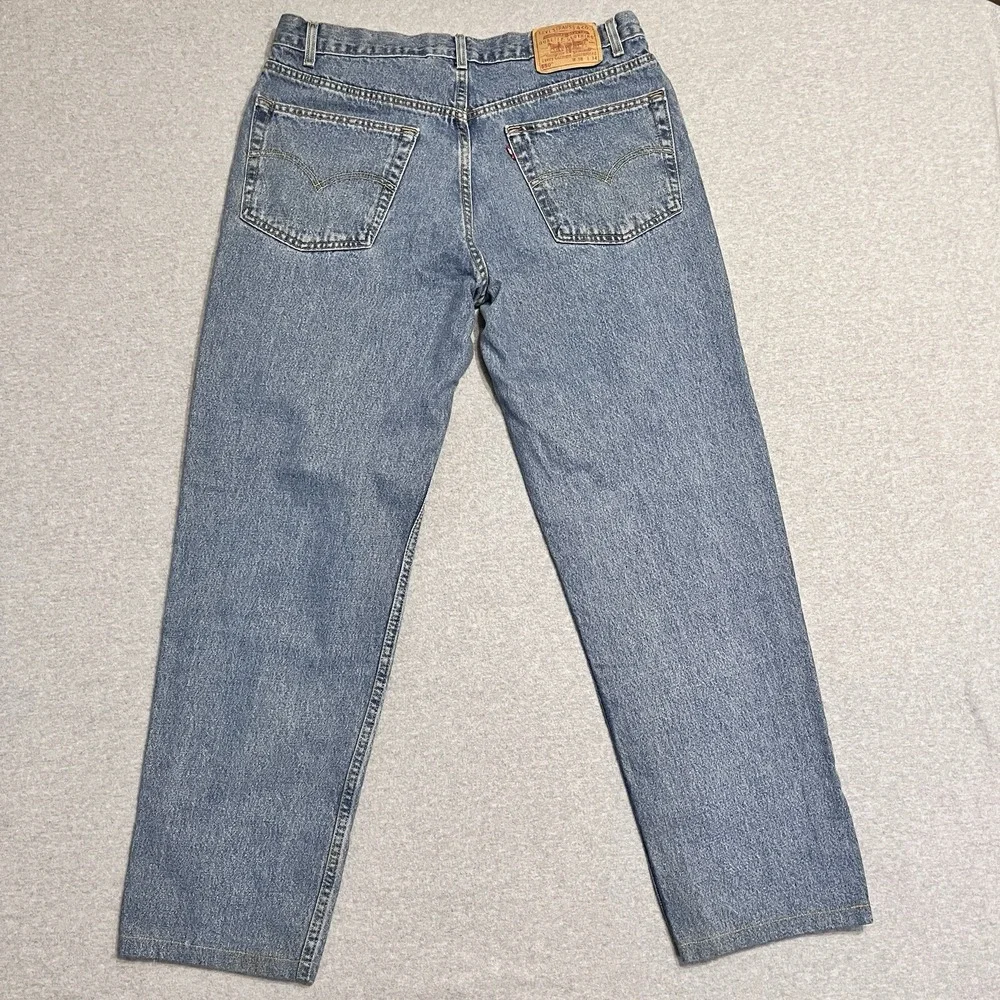 Vintage Levis 550‎ Jeans Mens 36X31 Blue Relaxed Tapered Medium Denim *Hemmed*